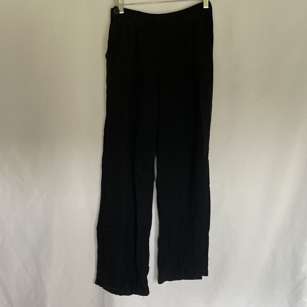NastyGal black side button pants pockets casual comfortable cotton linen size 4
